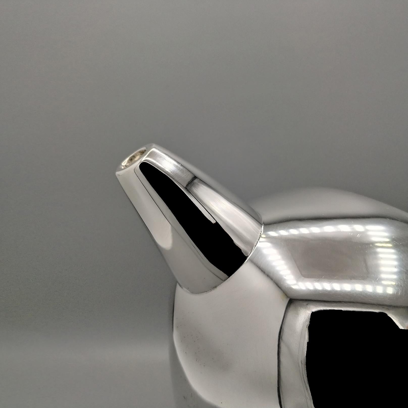 Italian Sterlig Silver Art Deco' style Jug by POMELLATO In Excellent Condition For Sale In VALENZA, IT