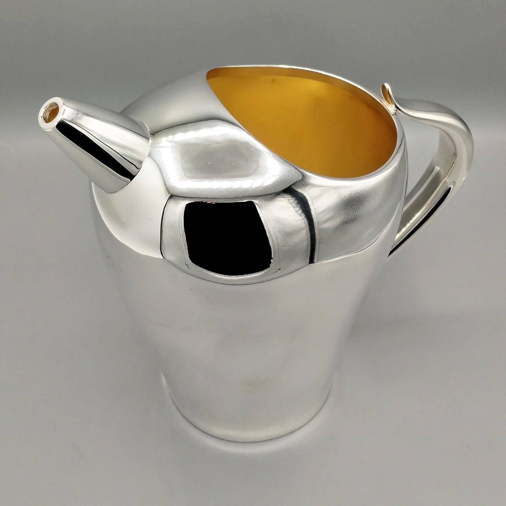 Late 20th Century Italian Sterlig Silver Art Deco' style Jug by POMELLATO For Sale