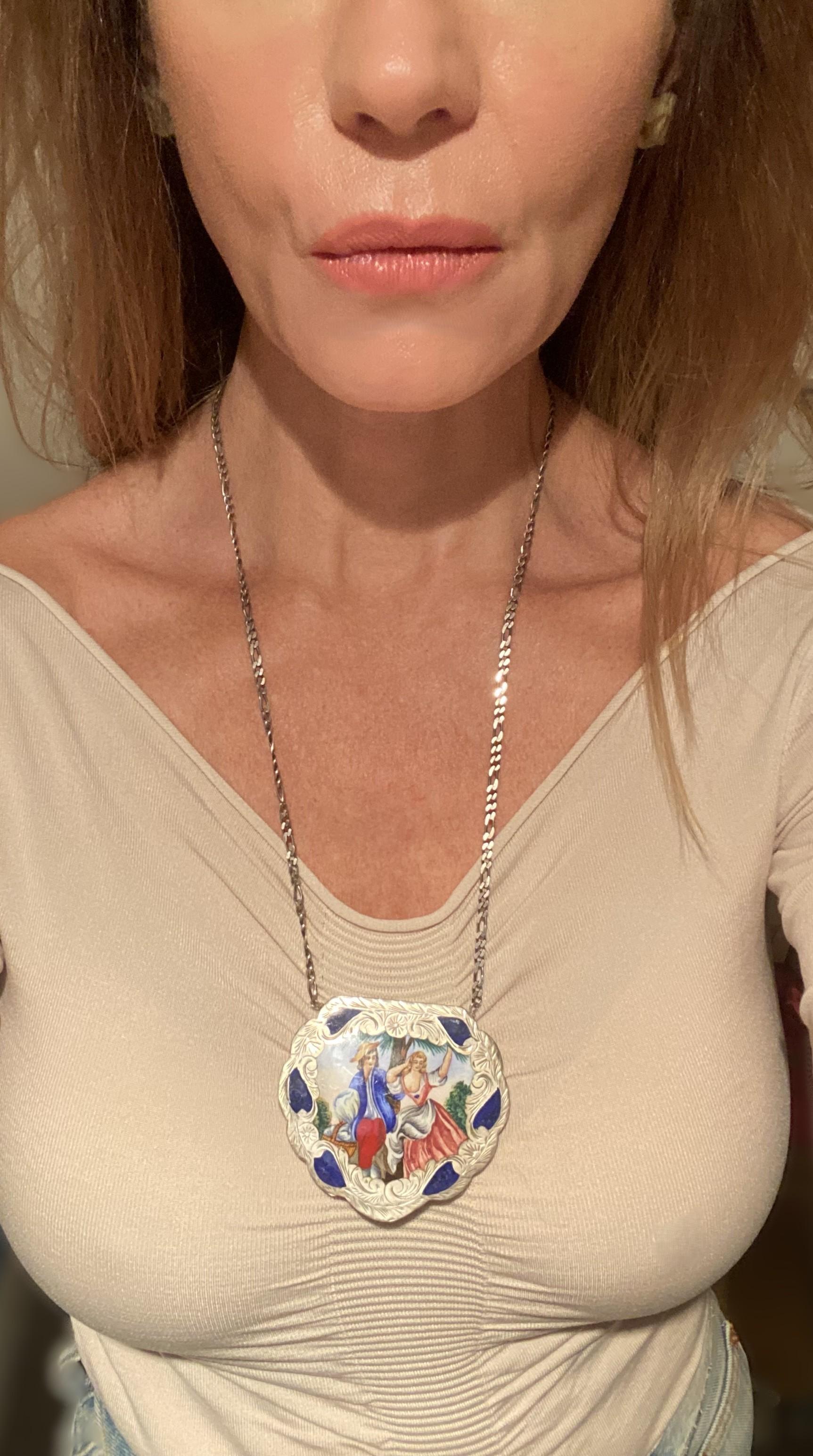 da uomo o donna Collana a scatola in argento 925 e smalto in vendita