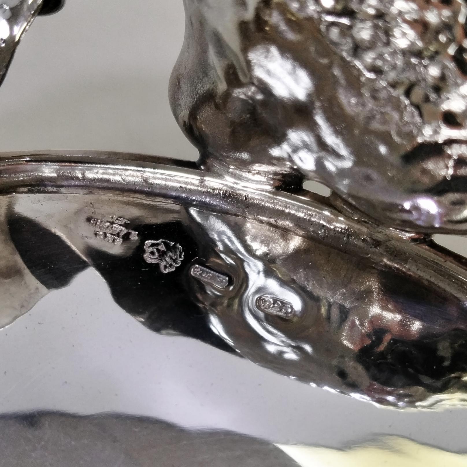 Italian Sterling Silver Centerpiece with lemons For Sale 9