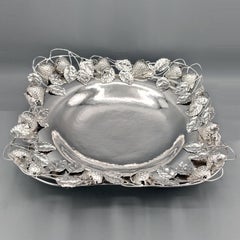 Italienischer Sterling Silber Tafelaufsatz mit Erdbeeren