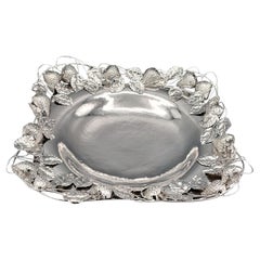 Italienischer Sterling Silber Tafelaufsatz mit Erdbeeren