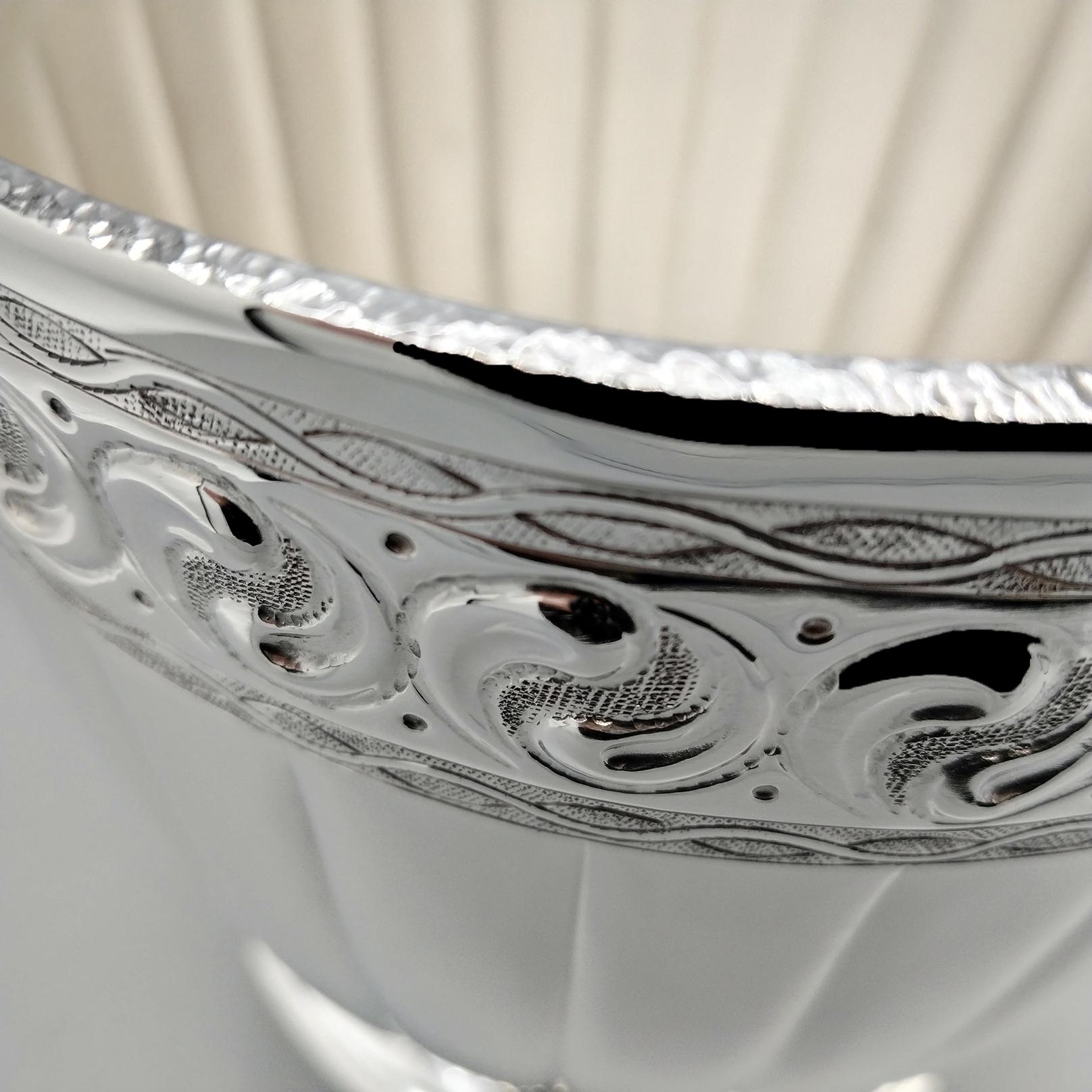 Cubitera de champán de plata de ley italiana Contemporáneo en venta