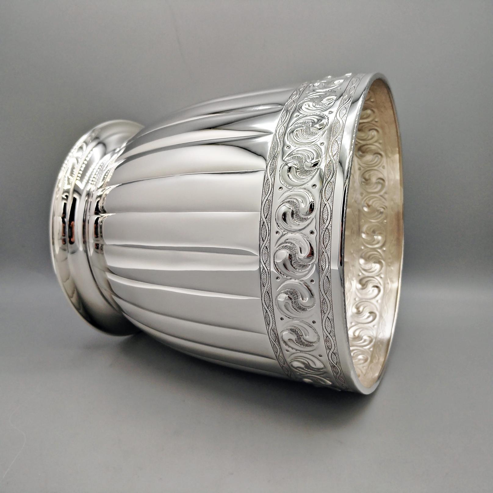 Cubitera de champán de plata de ley italiana en venta 1