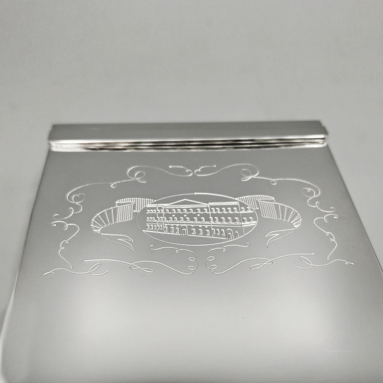 Fatto a mano Italian Sterling Silver Cigar Box with 