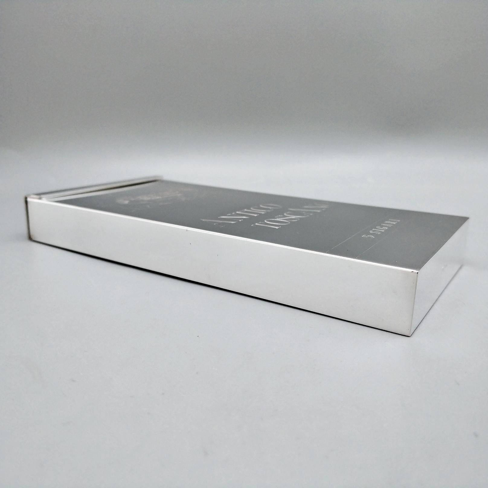 Late 20th Century Italian Sterling Silver Cigar Box with 