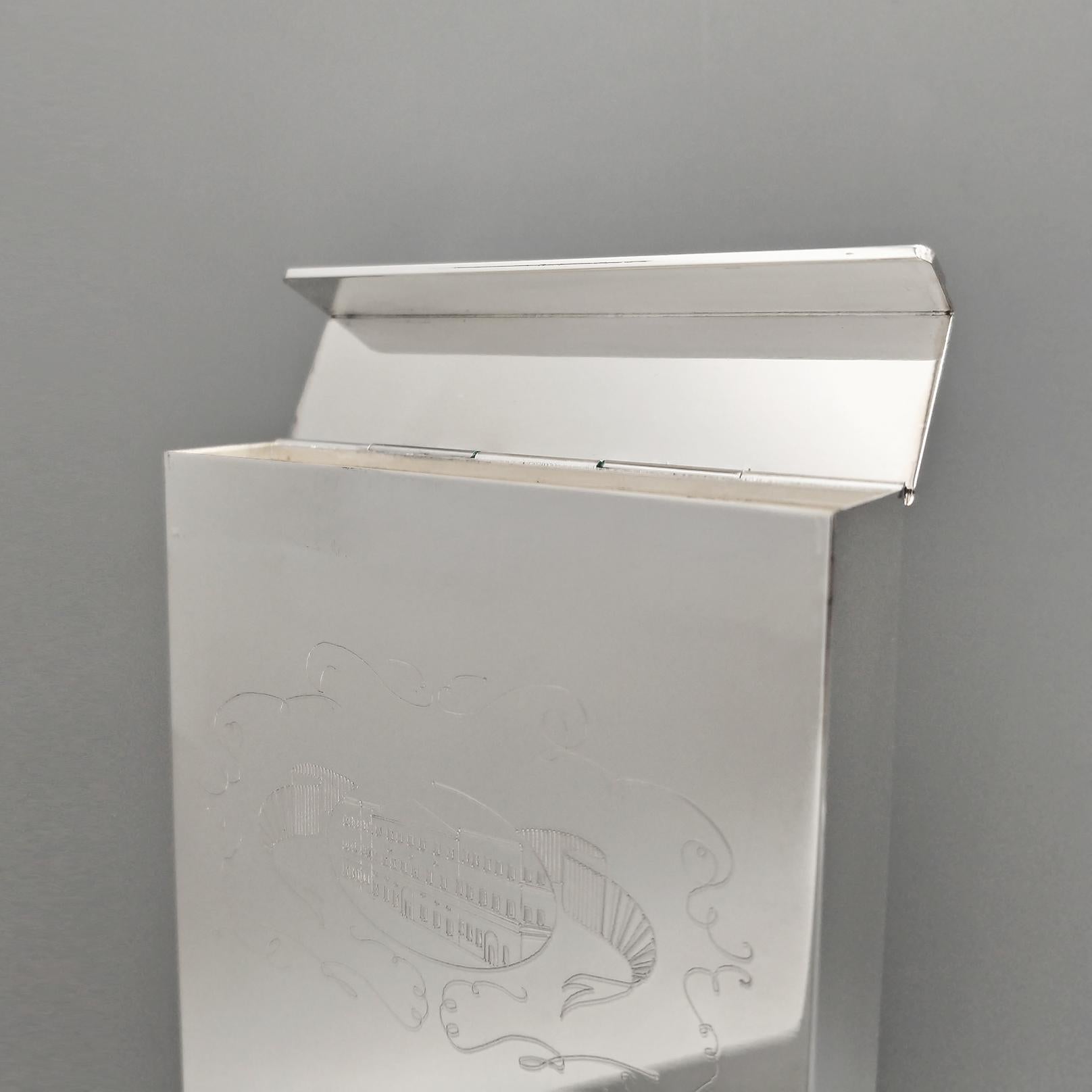 Italian Sterling Silver Cigar Box with 