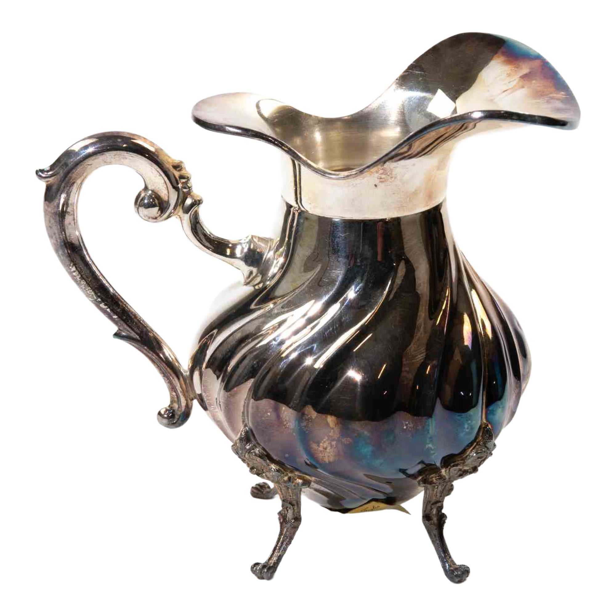 Italian Sterling Silver Cream Jug / Small Pitcher in the Rococo Taste, 1970s