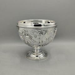 Coupe décorative en argent italien sur pied
