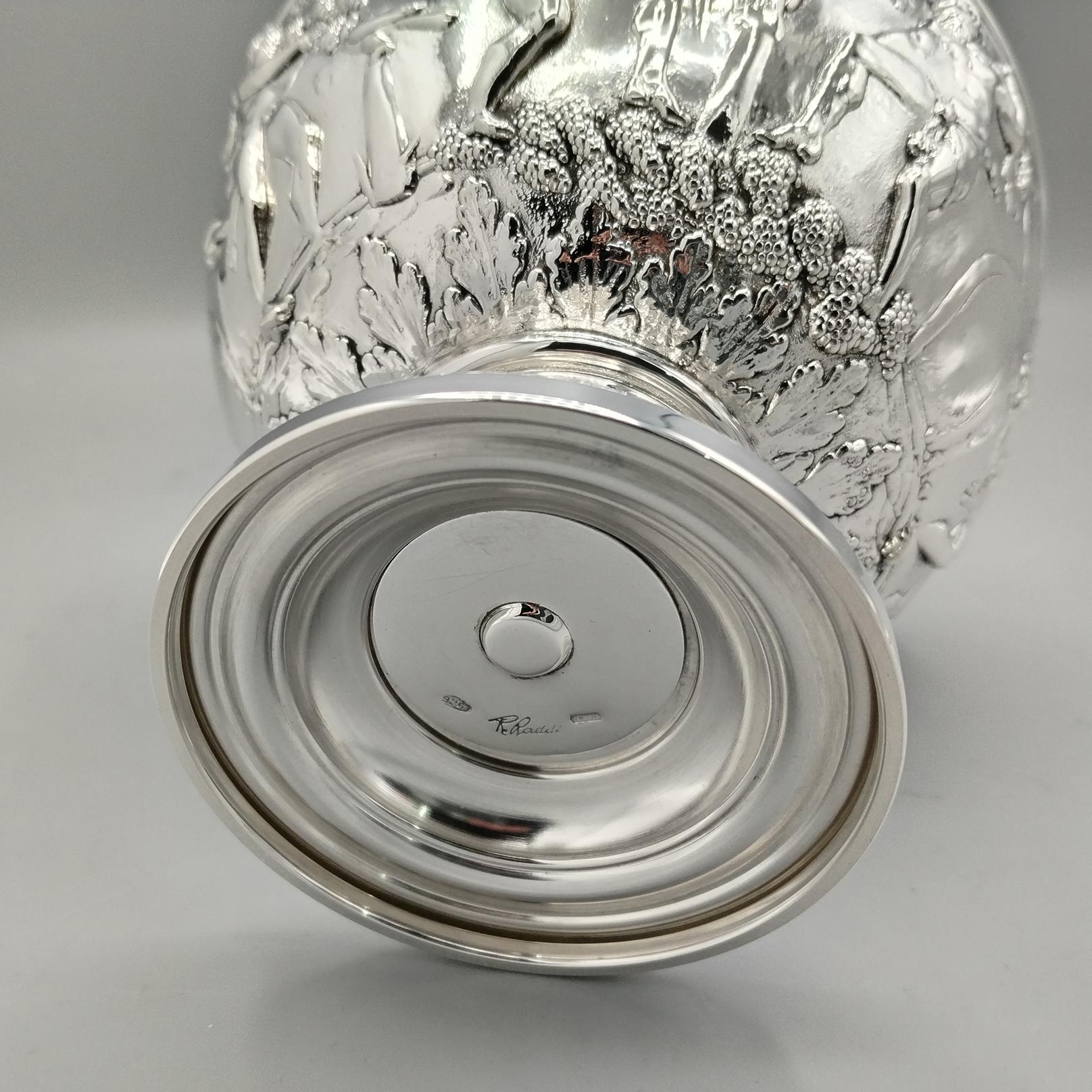 Coupe décorative en argent italien sur pied en vente 1