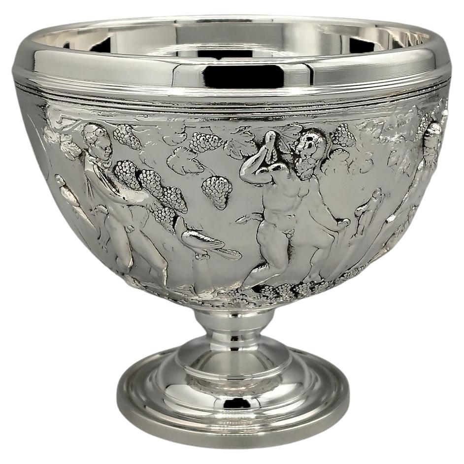 Coupe décorative en argent italien sur pied