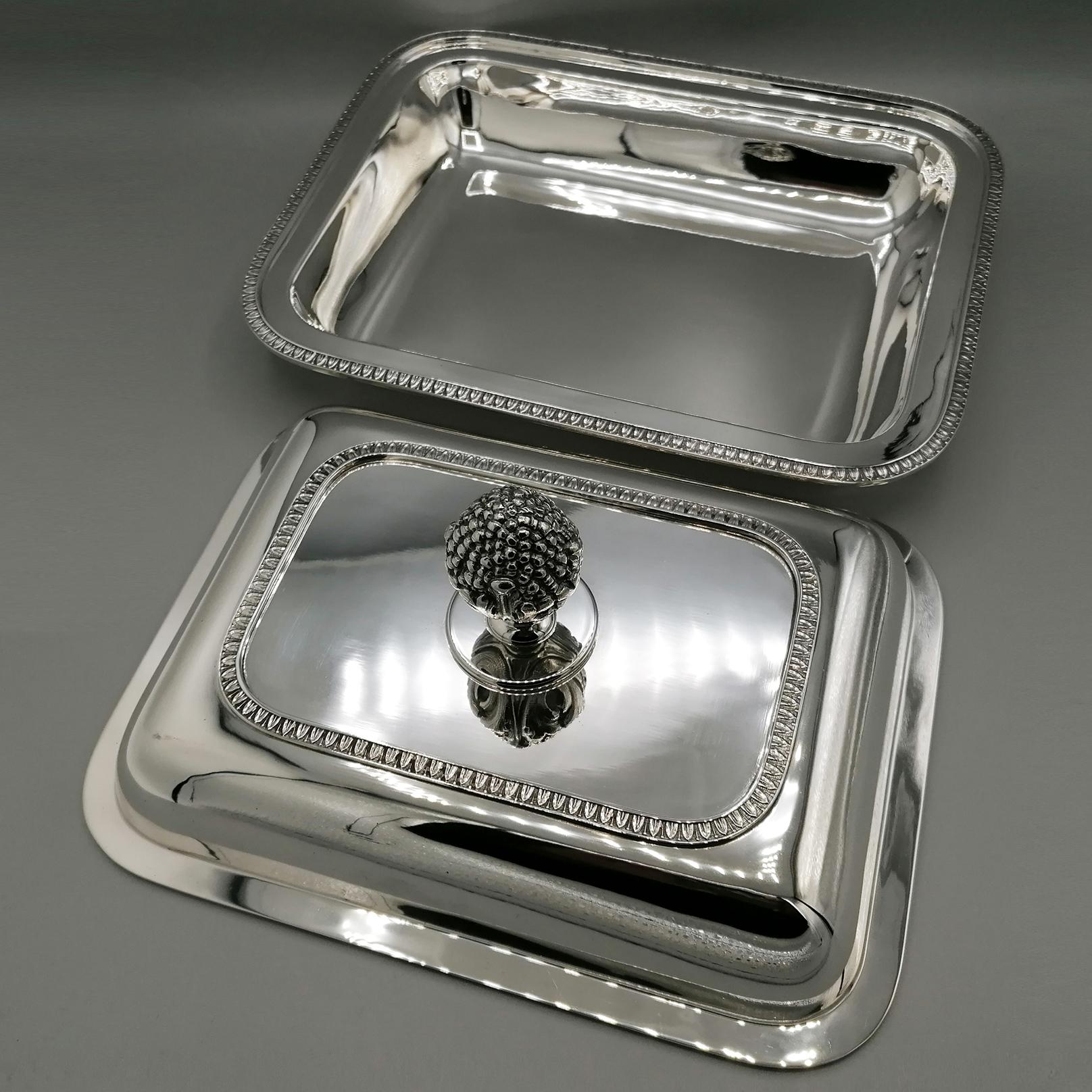 Italian Sterling Silver Entrre Dish Empire Style For Sale 5