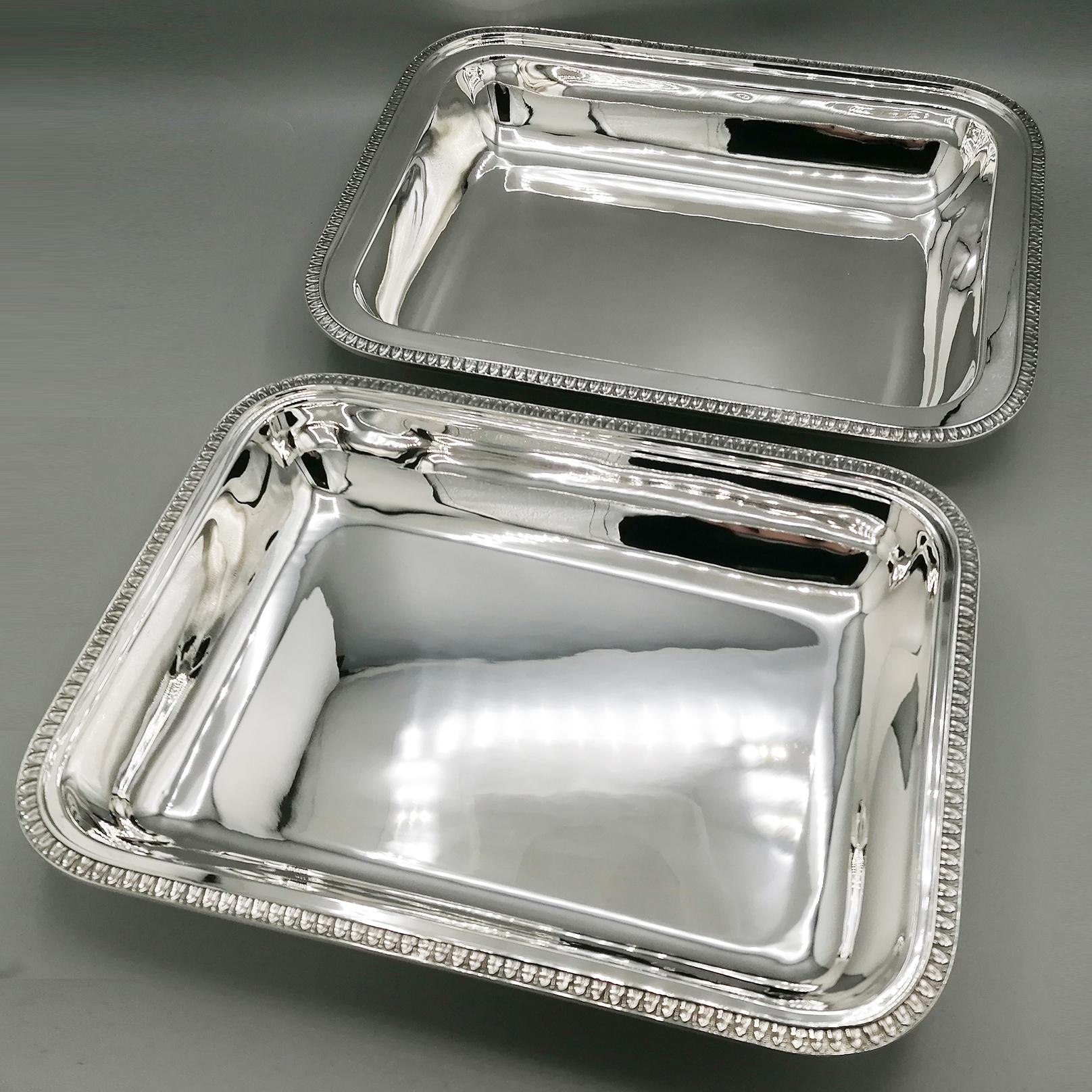 Italian Sterling Silver Entrre Dish Empire Style For Sale 6