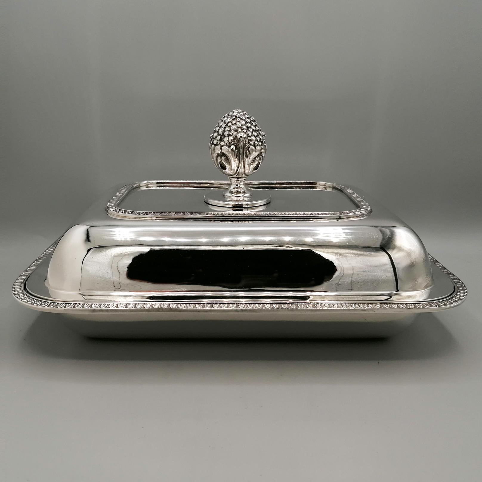 Italian Sterling Silver Entrre Dish Empire Style For Sale 9
