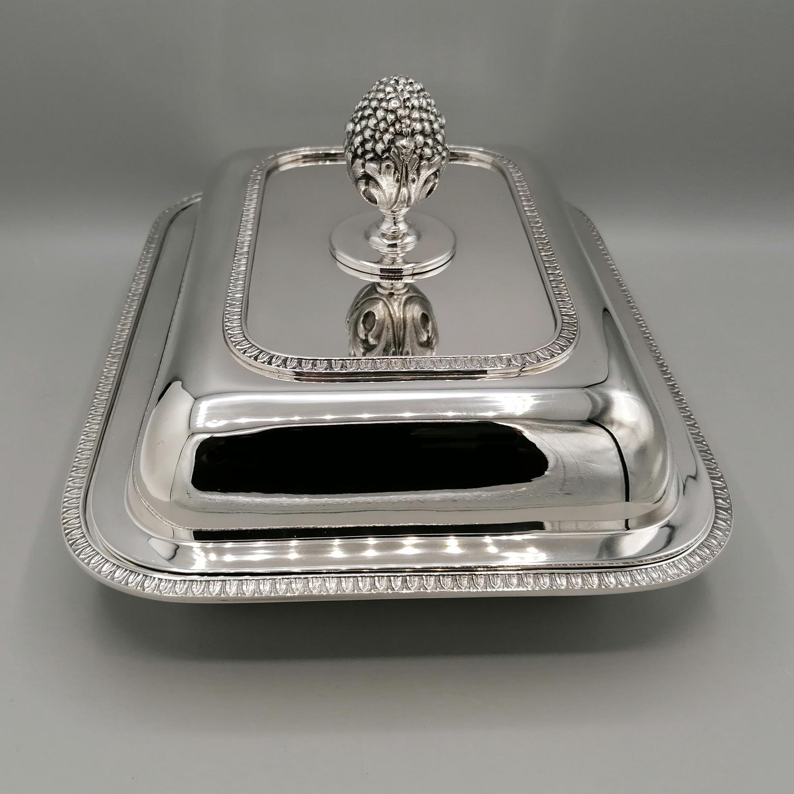 Italian Sterling Silver Entrre Dish Empire Style For Sale 3