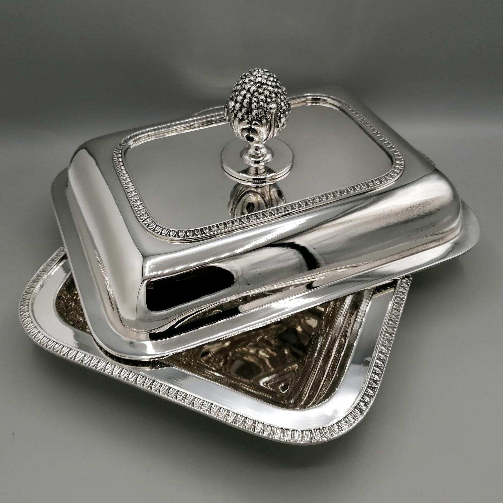 Italian Sterling Silver Entrre Dish Empire Style For Sale 4