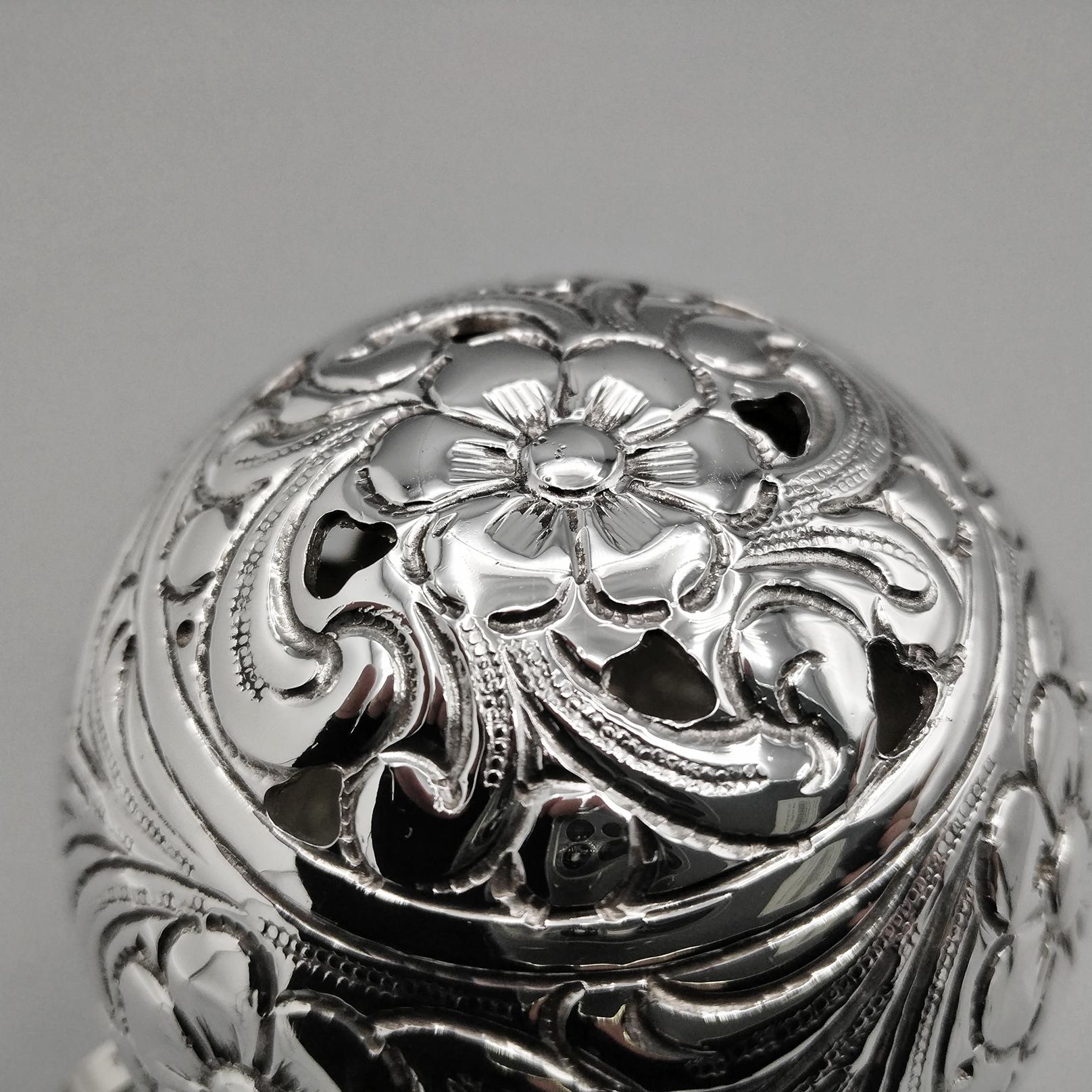 Portaesencias redondo de plata de ley italiana en venta 2