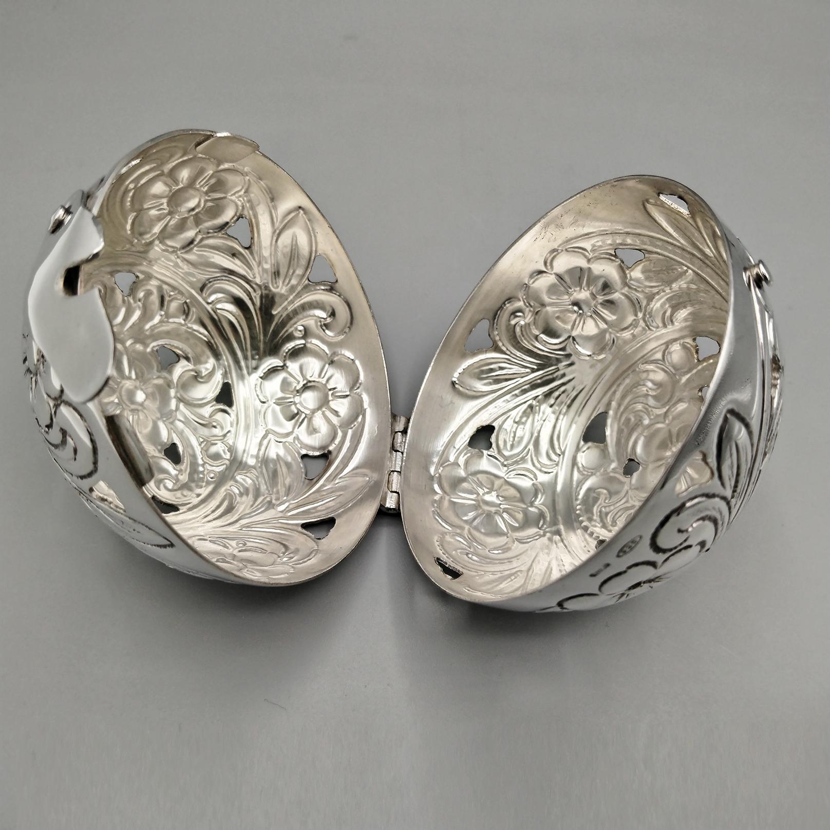 Portaesencias redondo de plata de ley italiana en venta 7