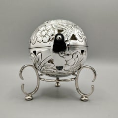 Portaesencias redondo de plata de ley italiana