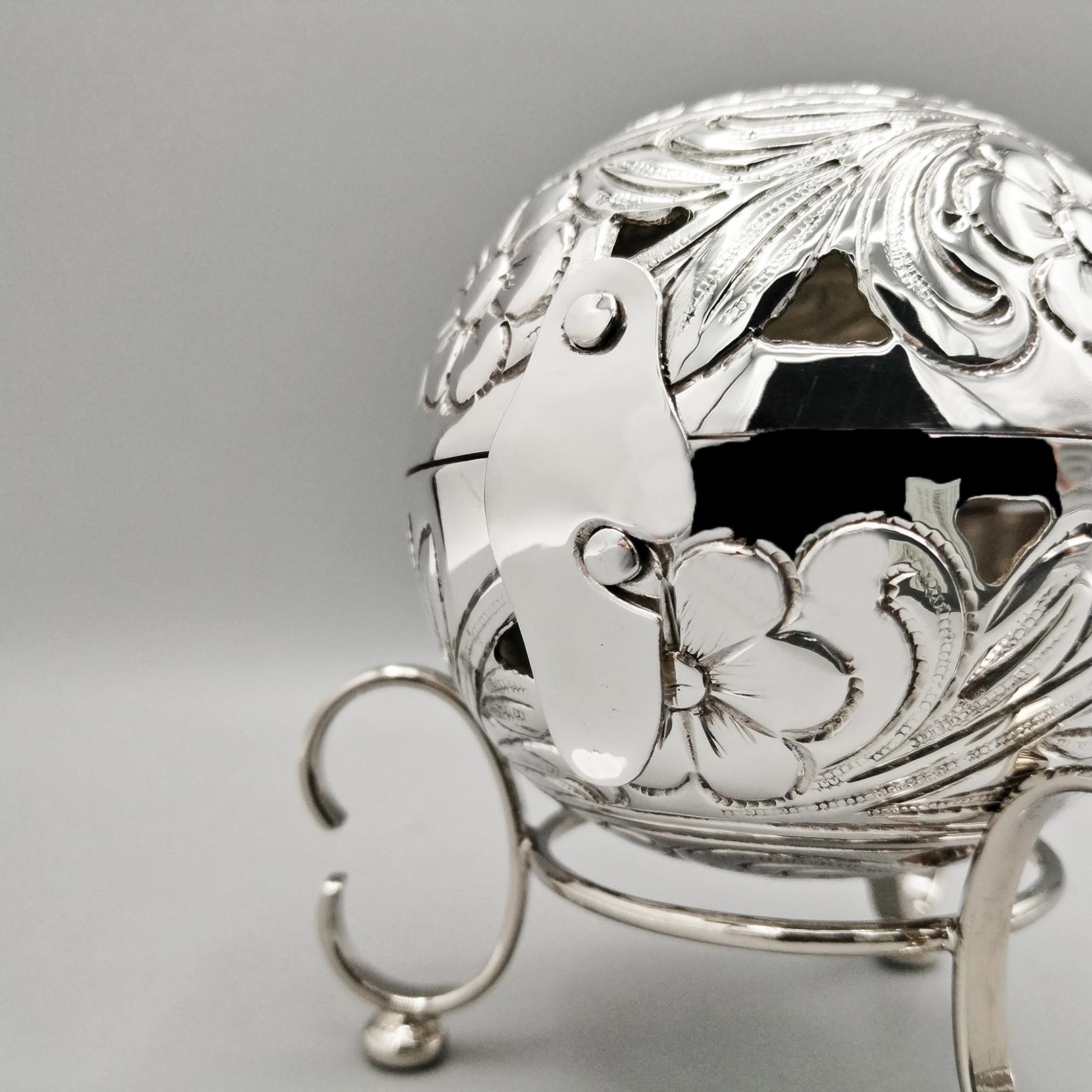 Portaesencias redondo de plata de ley italiana Italian en venta