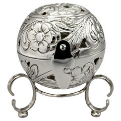 Portaesencias redondo de plata de ley italiana