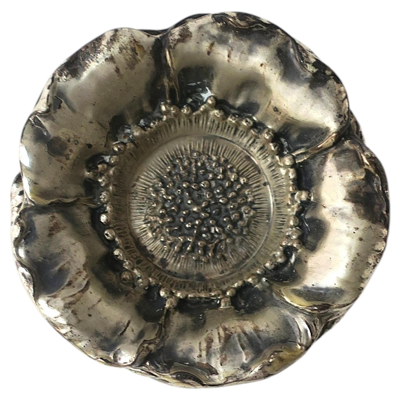 Italian Sterling Silver Flower Bowls, Organic Form, Buccellati Style, Set of 5