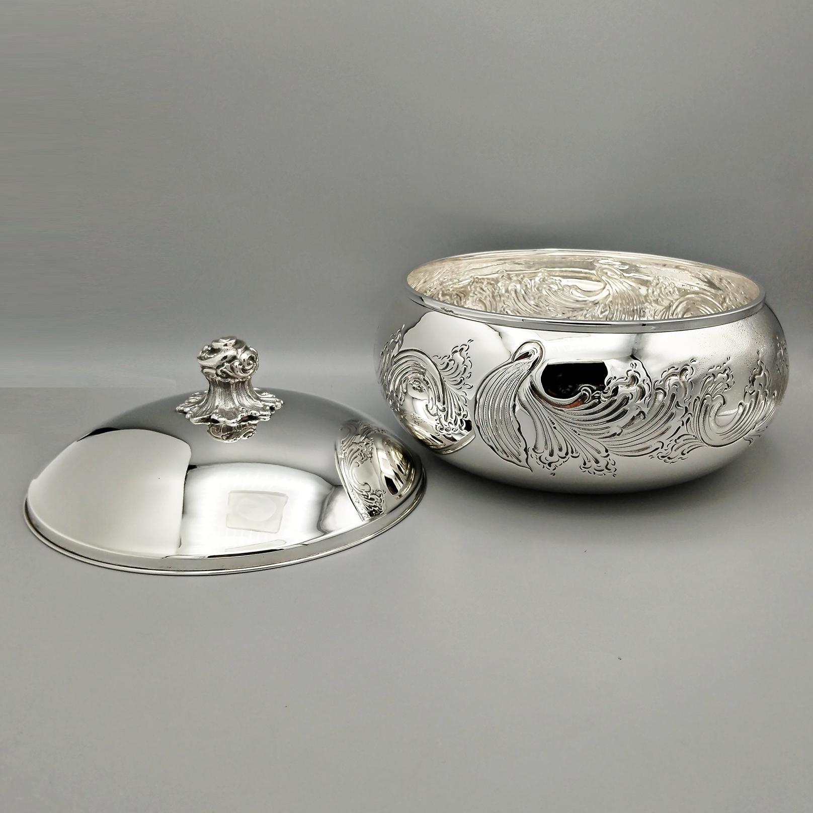 Caja decorativa de plata de ley italiana hecha a mano en venta 1