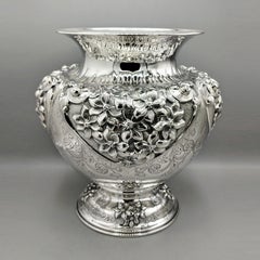 Italian Sterling Silver Large Vase