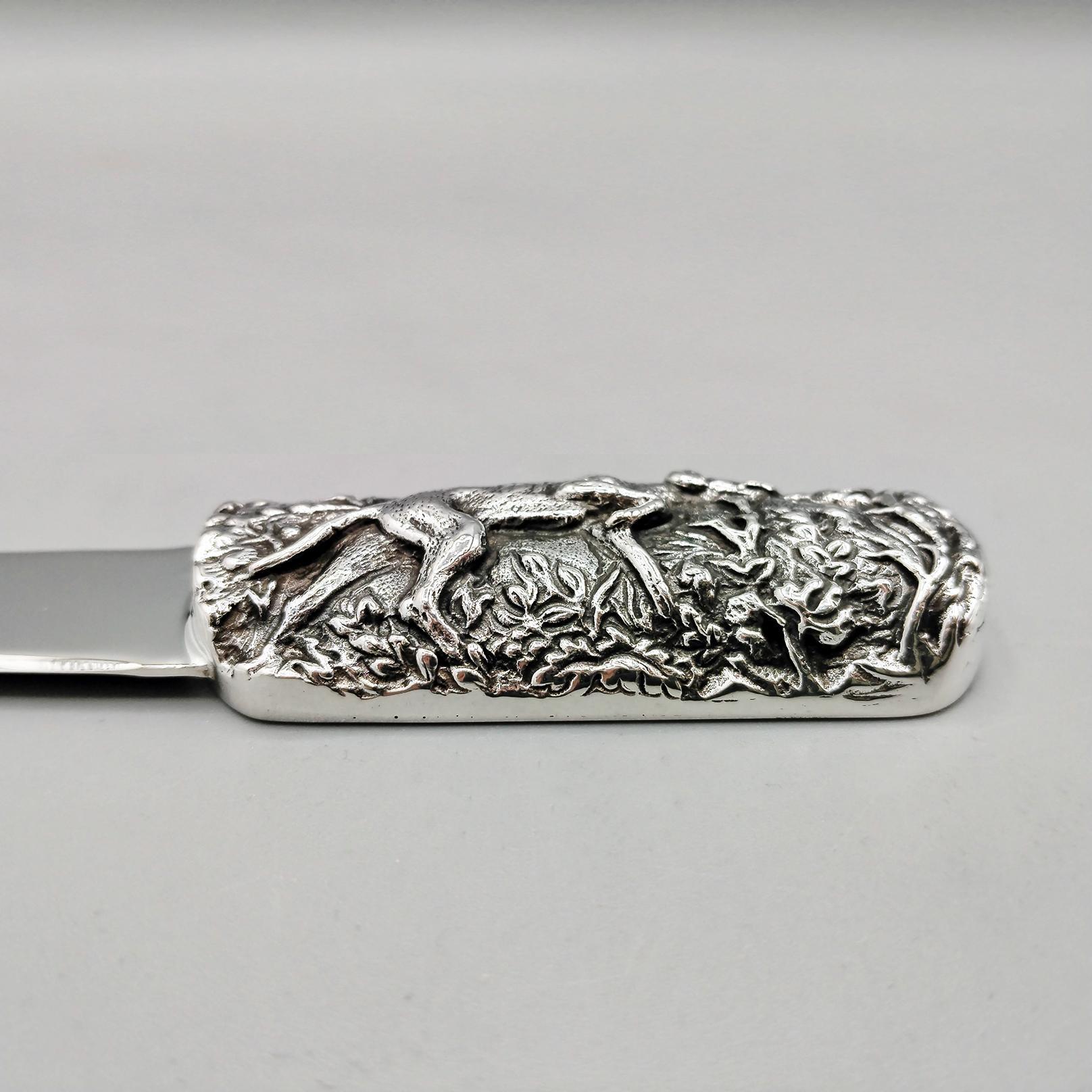 Italienische Sterling Silber Brieföffner 'Zeiger Hund' Griff im Angebot 2
