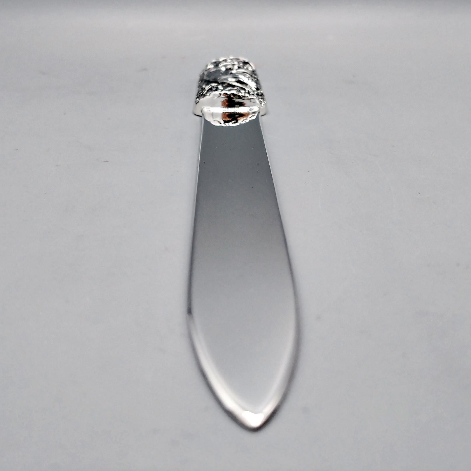 Italienische Sterling Silber Brieföffner 'Zeiger Hund' Griff im Angebot 3
