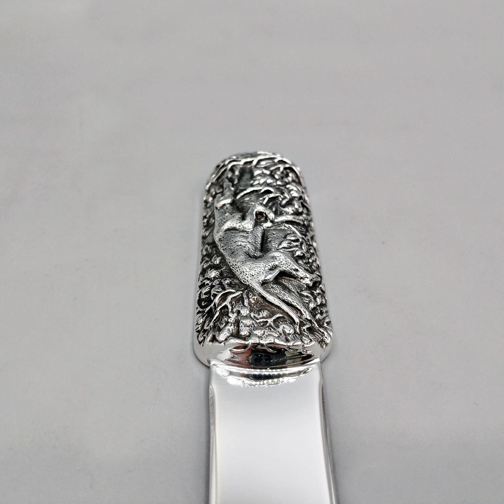 Italienische Sterling Silber Brieföffner 'Zeiger Hund' Griff im Angebot 4
