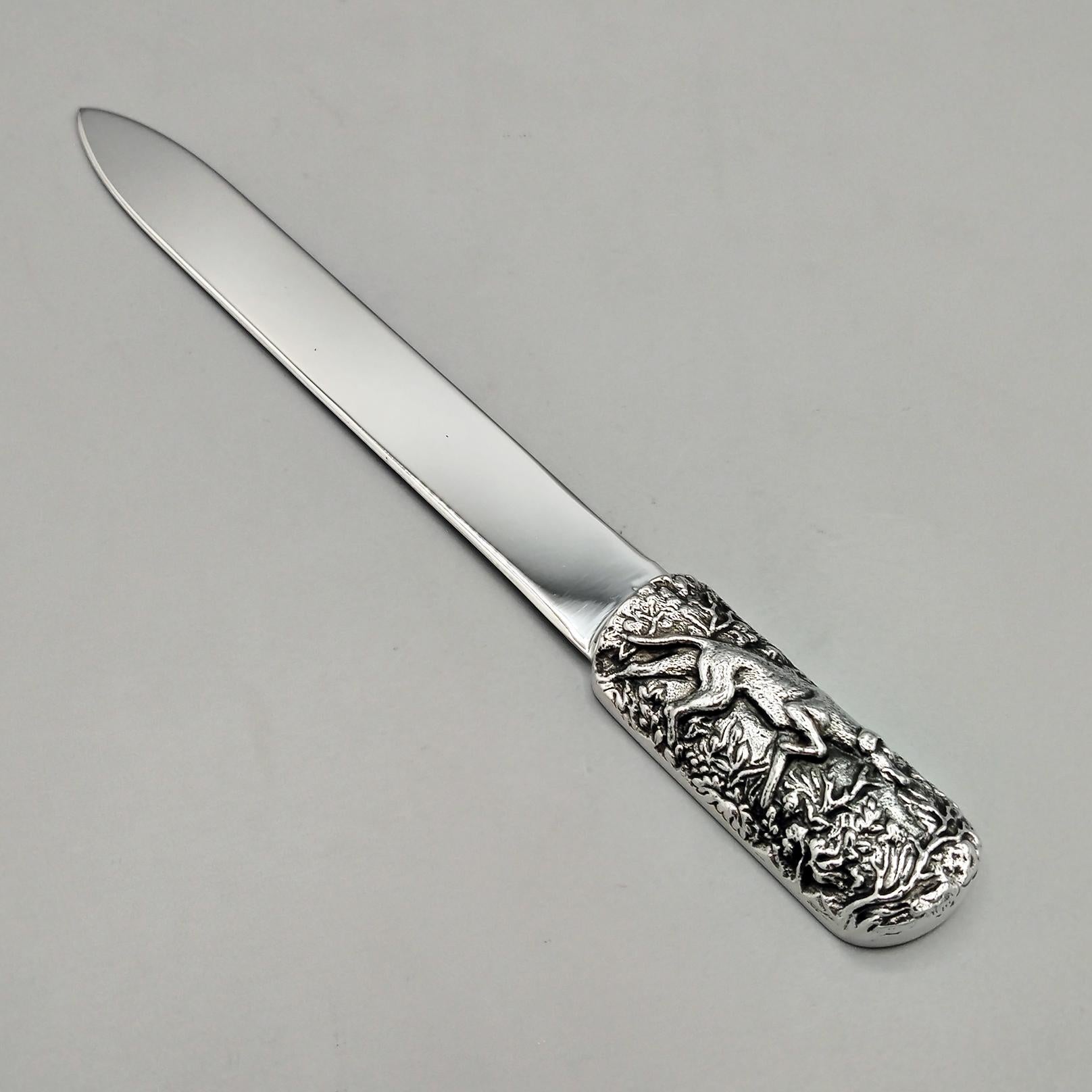 Italienische Sterling Silber Brieföffner 'Zeiger Hund' Griff (Sonstiges) im Angebot