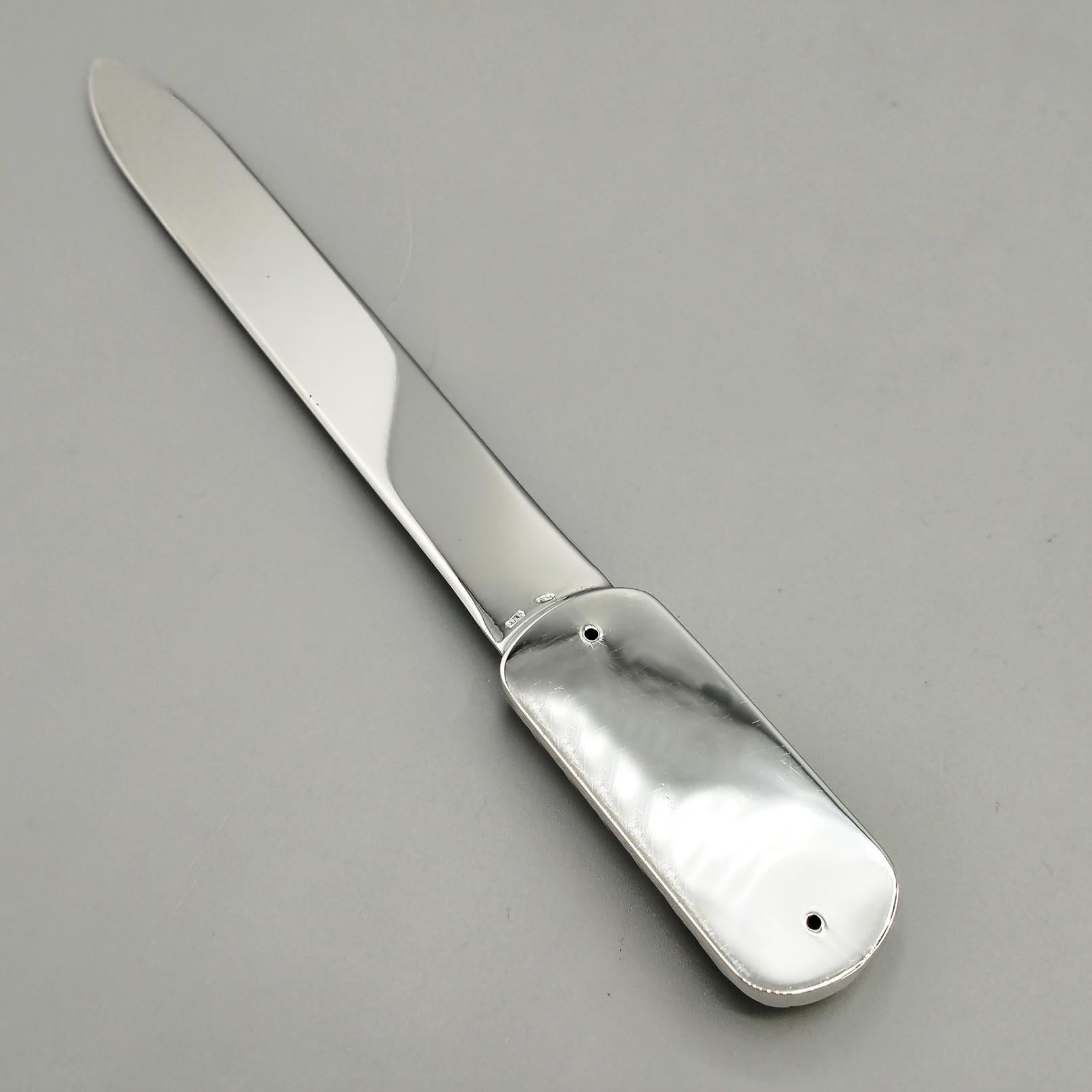 Italienische Sterling Silber Brieföffner 'Zeiger Hund' Griff im Zustand „Neu“ im Angebot in VALENZA, IT