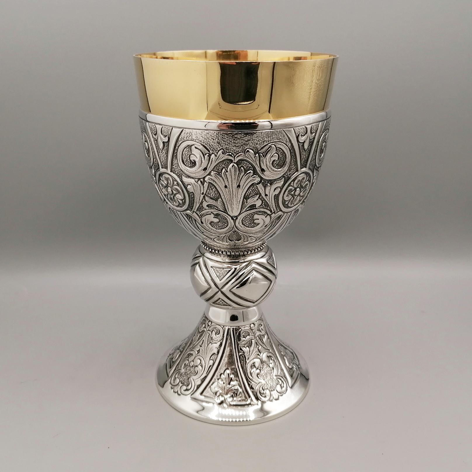 Italian Sterling Silver liturgical chalice For Sale 6