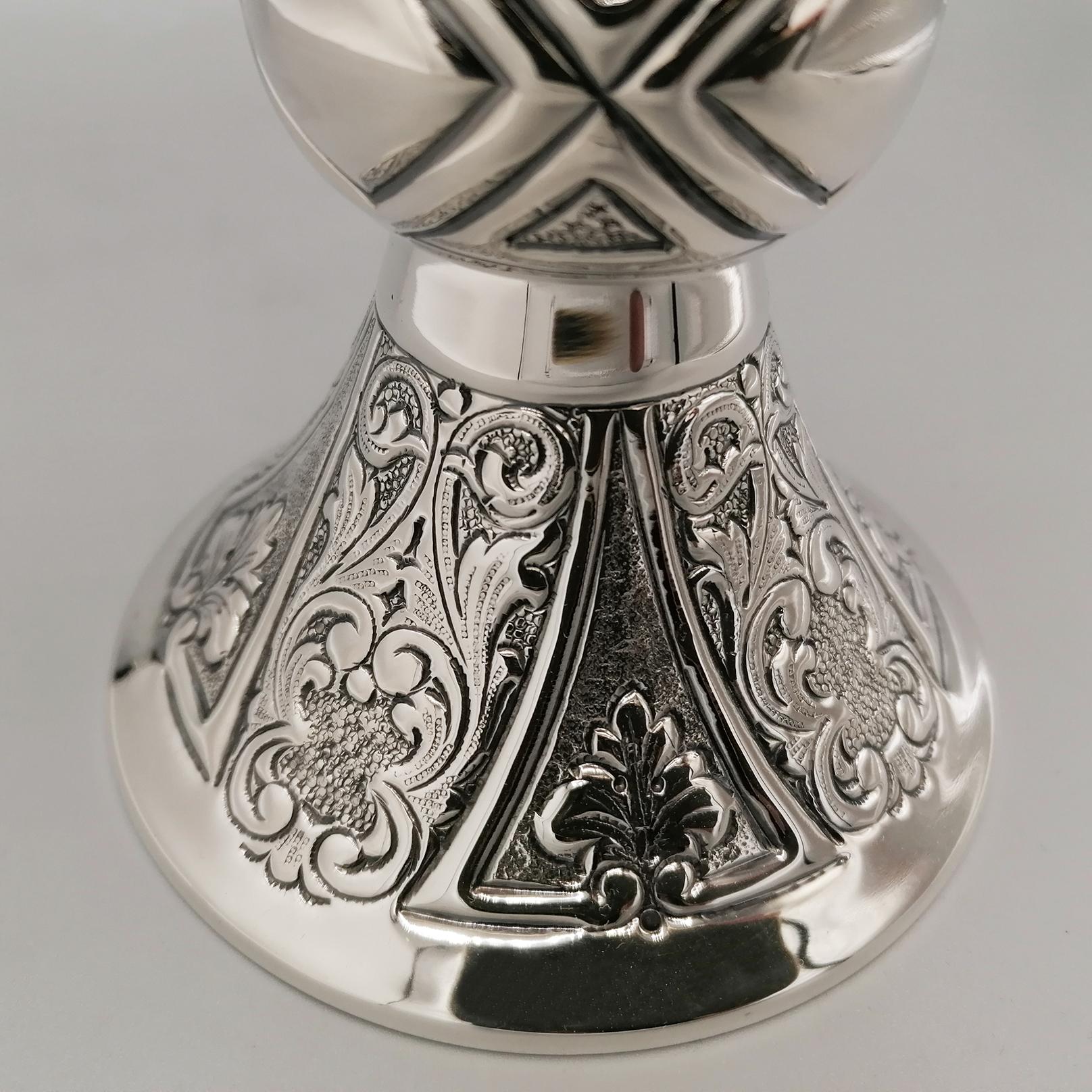 Contemporary Italian Sterling Silver liturgical chalice For Sale