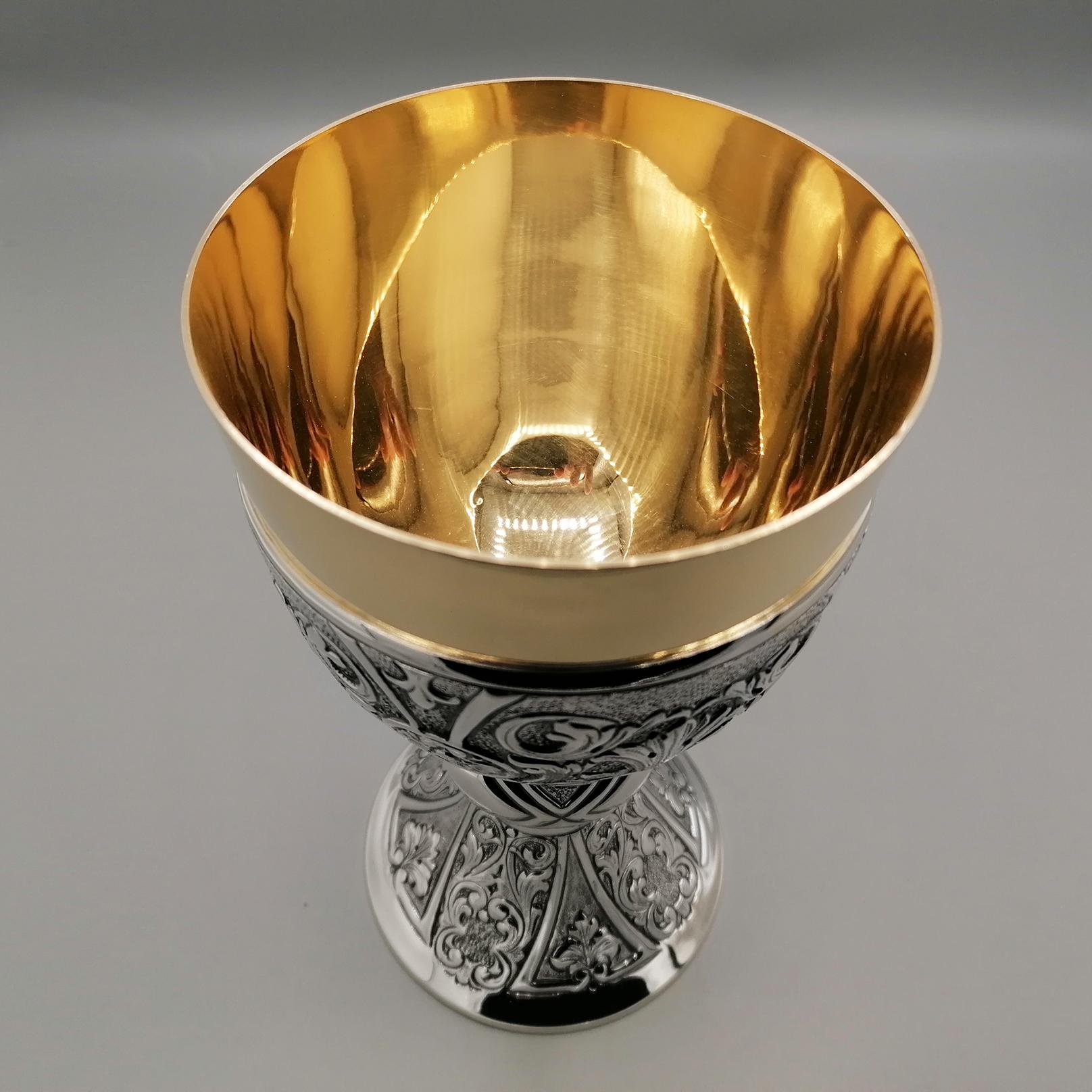 Italian Sterling Silver liturgical chalice For Sale 1