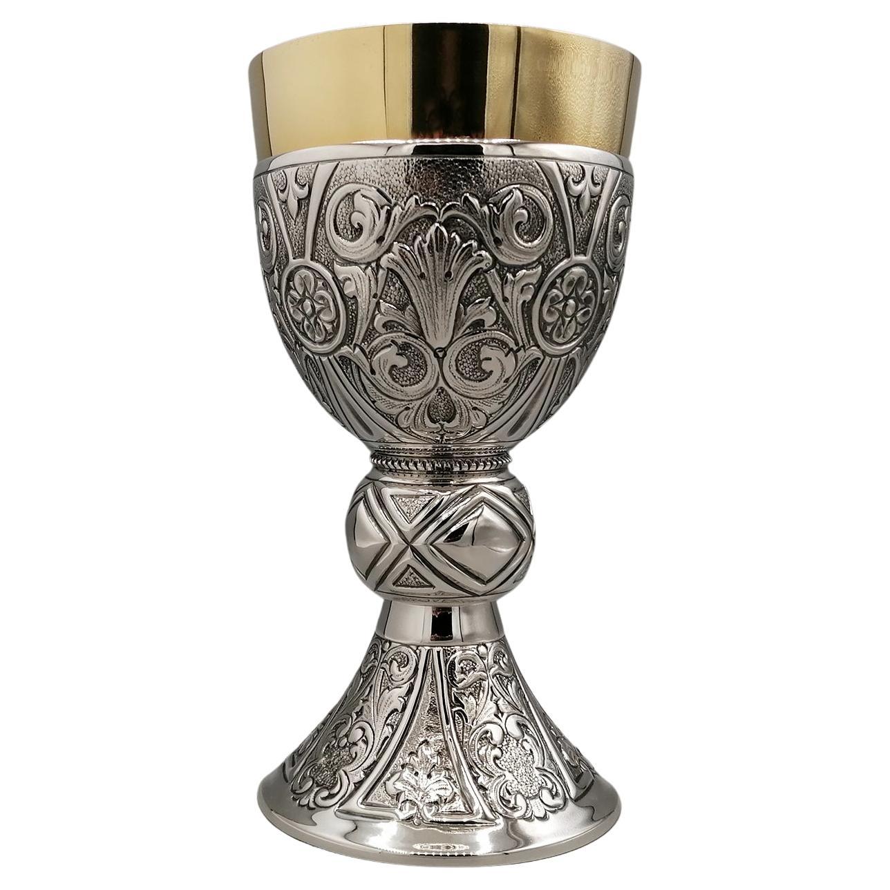Italian Sterling Silver liturgical chalice For Sale