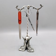 Italian Sterling Silver Manicure Accessory Stand