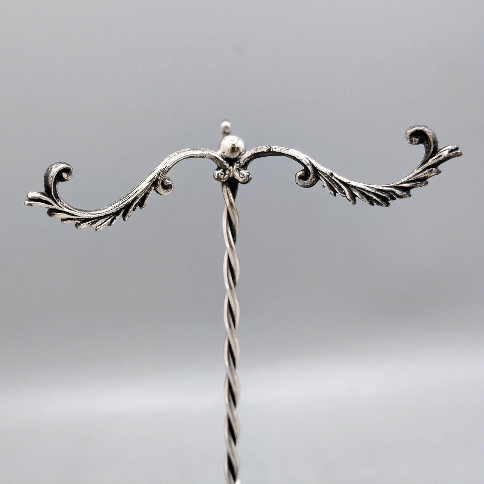 Italienischer Sterling Silber Maniküre Zubehör Ständer (Late 20th Century) im Angebot