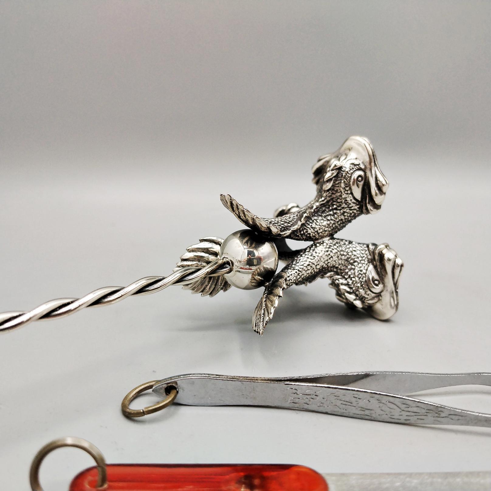 Italienischer Sterling Silber Maniküre Zubehör Ständer im Angebot 1