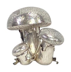 Italian Sterling Silver Mushroom Salt & Pepper Shaker Signed by Buccellati