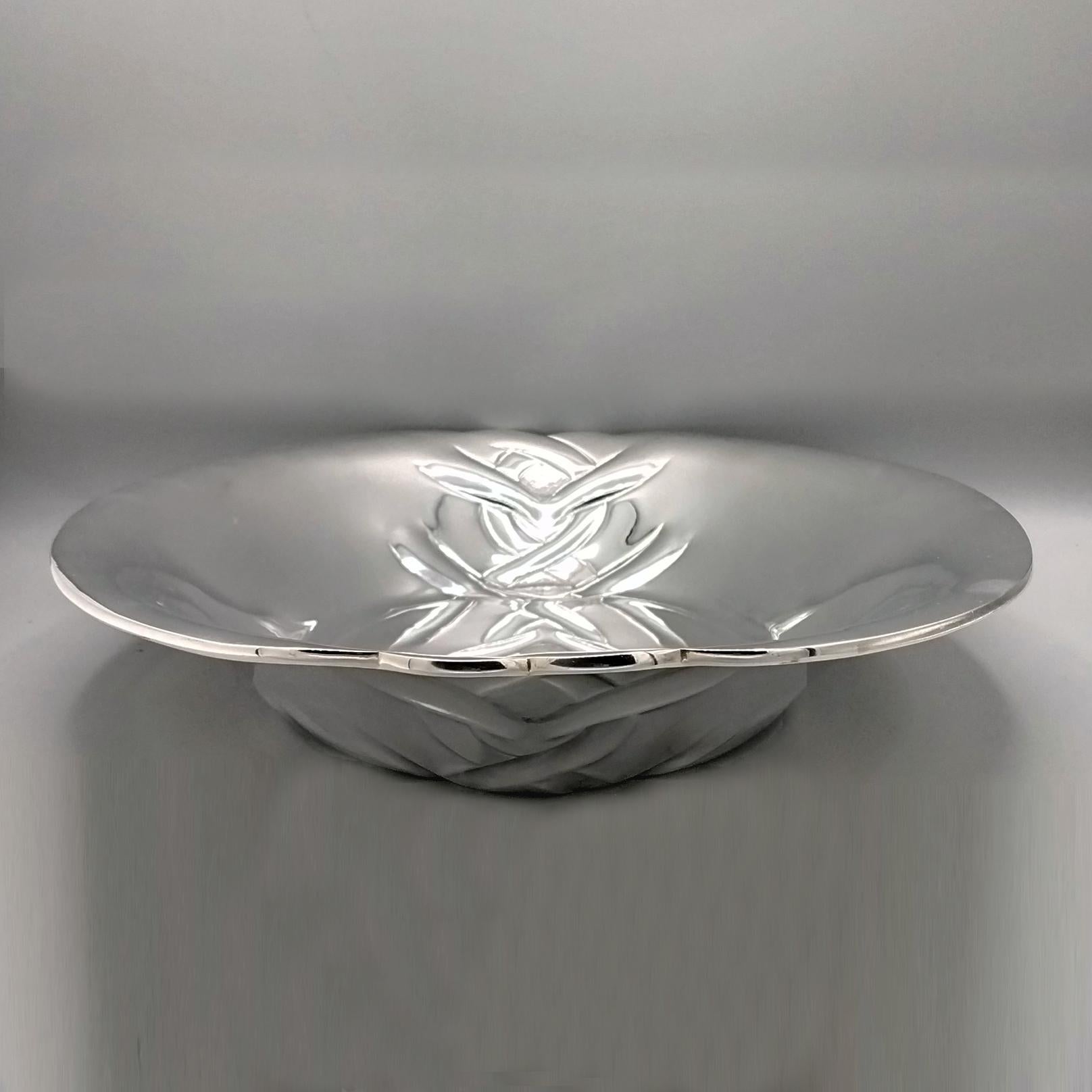 Italian Sterling Silver oval centerpiece For Sale 4