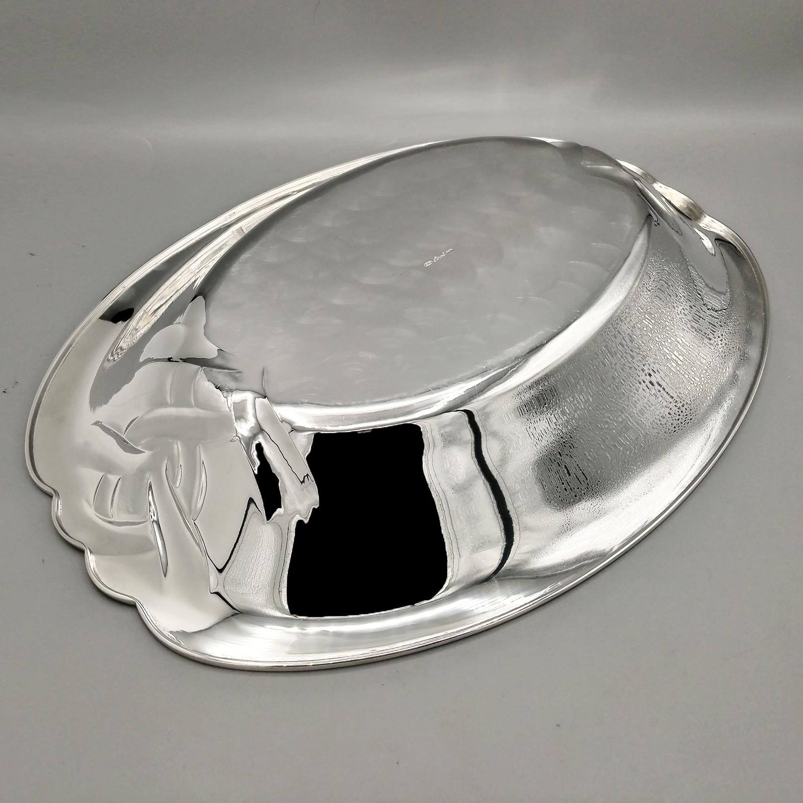 Italian Sterling Silver oval centerpiece For Sale 6