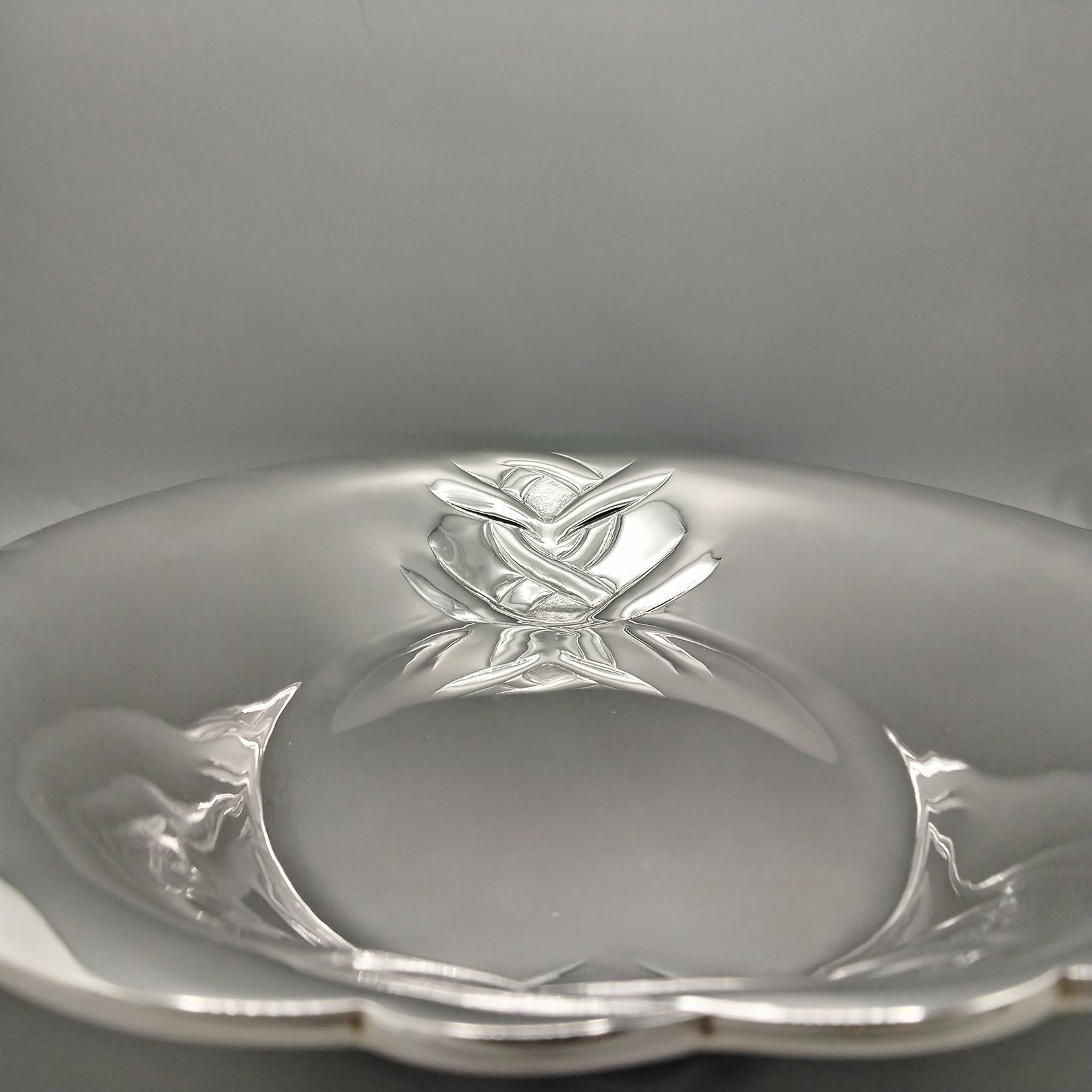 Late 20th Century Italian Sterling Silver oval centerpiece For Sale