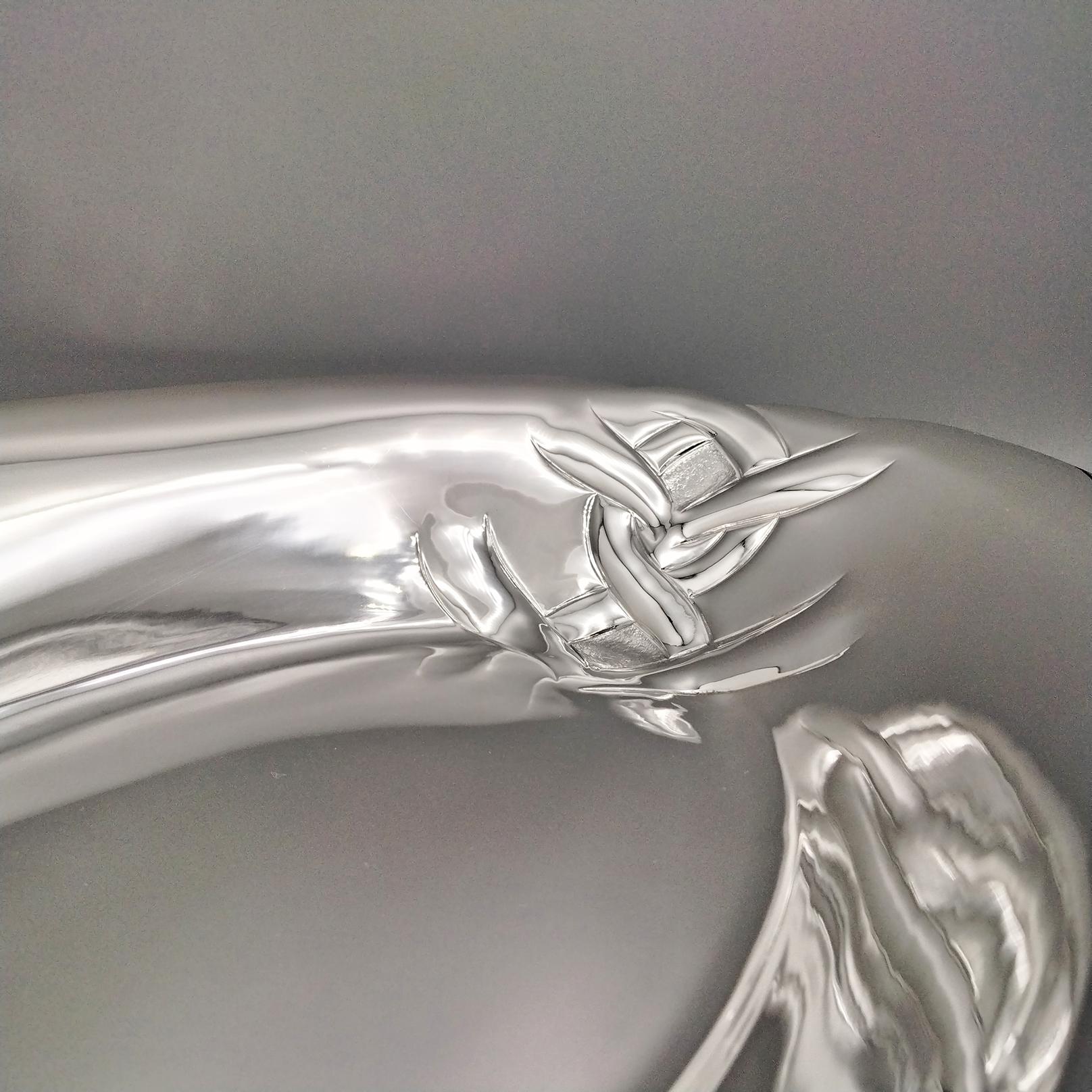 Italian Sterling Silver oval centerpiece For Sale 1