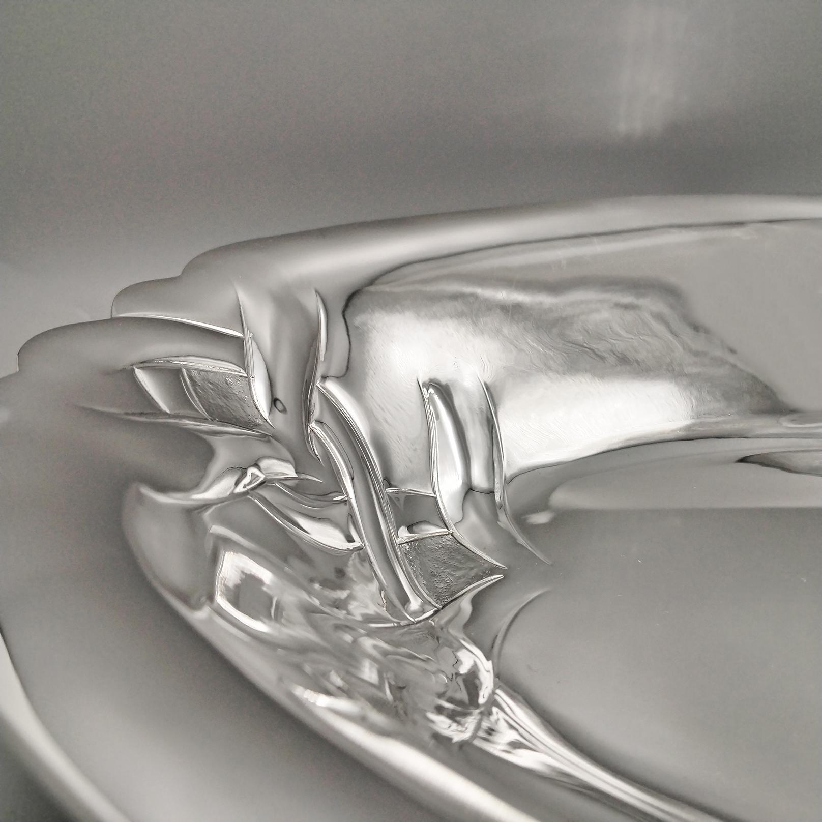 Italian Sterling Silver oval centerpiece For Sale 3