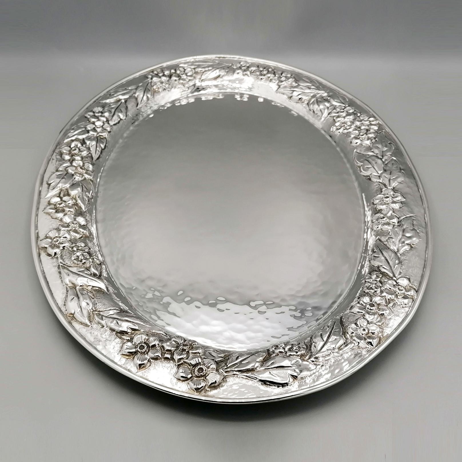 Italian Sterling Silver Oval tray  For Sale 5