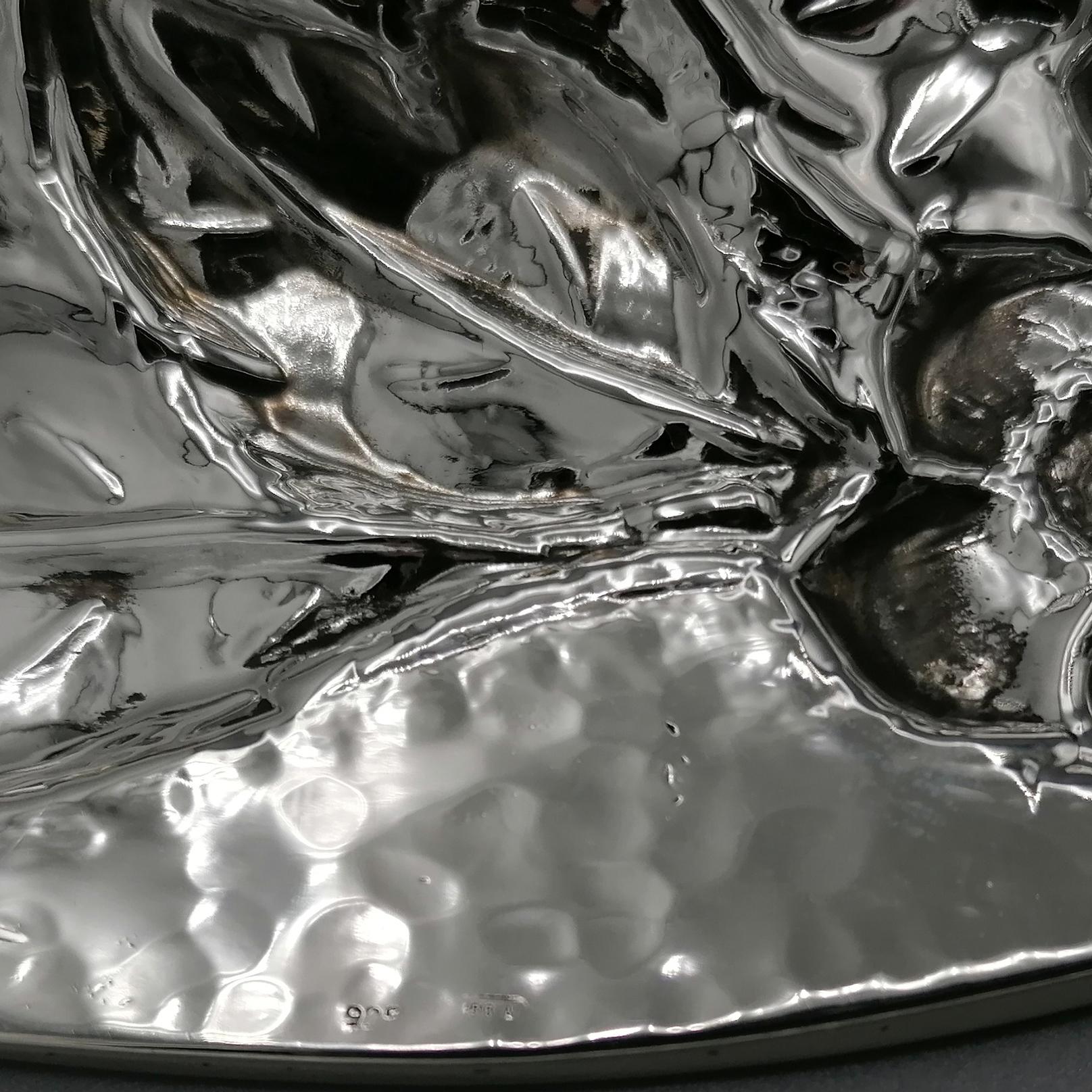 Bandeja ovalada de plata de ley italiana en venta 3