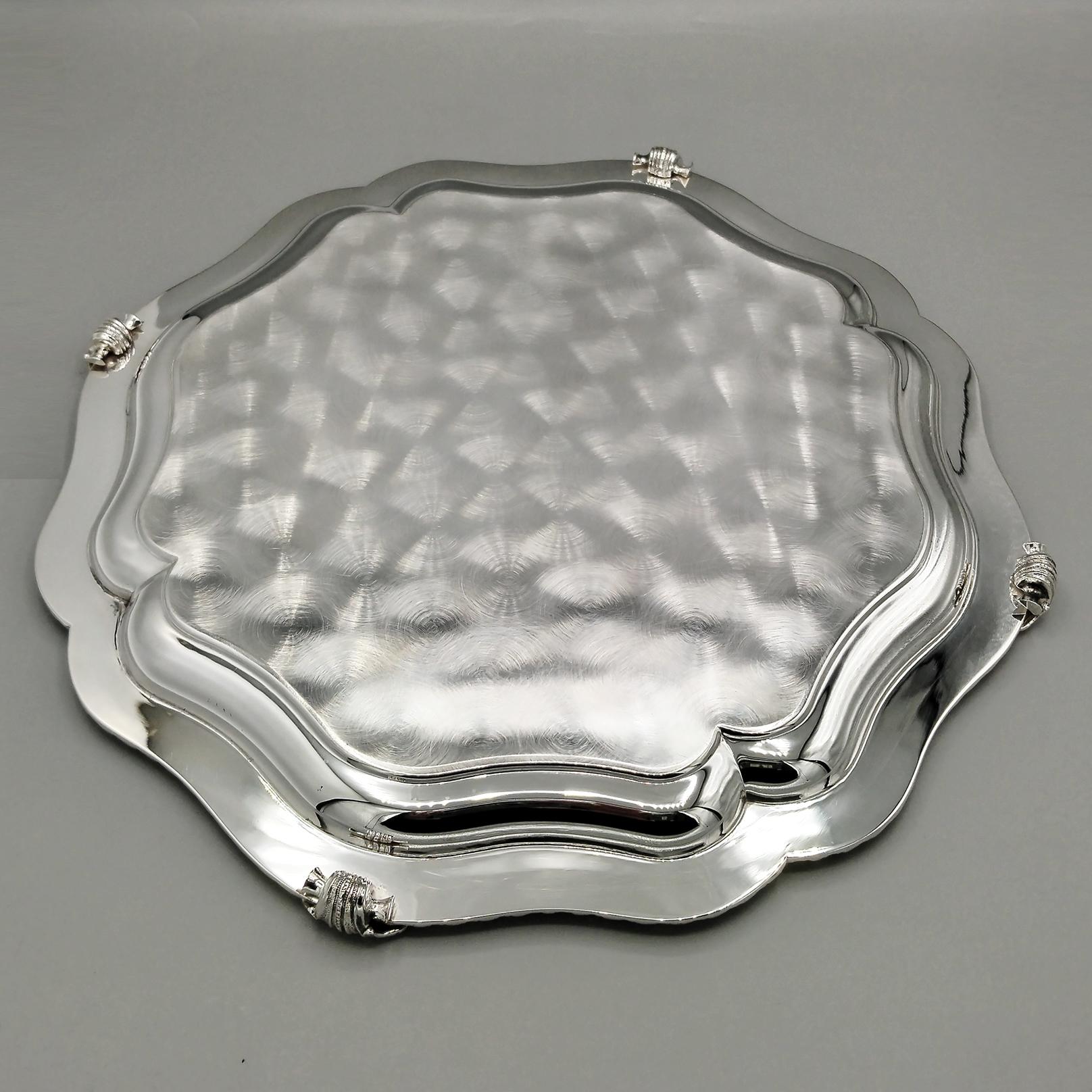 Saloir italien en argent sterling de style Queen Ann en vente 4