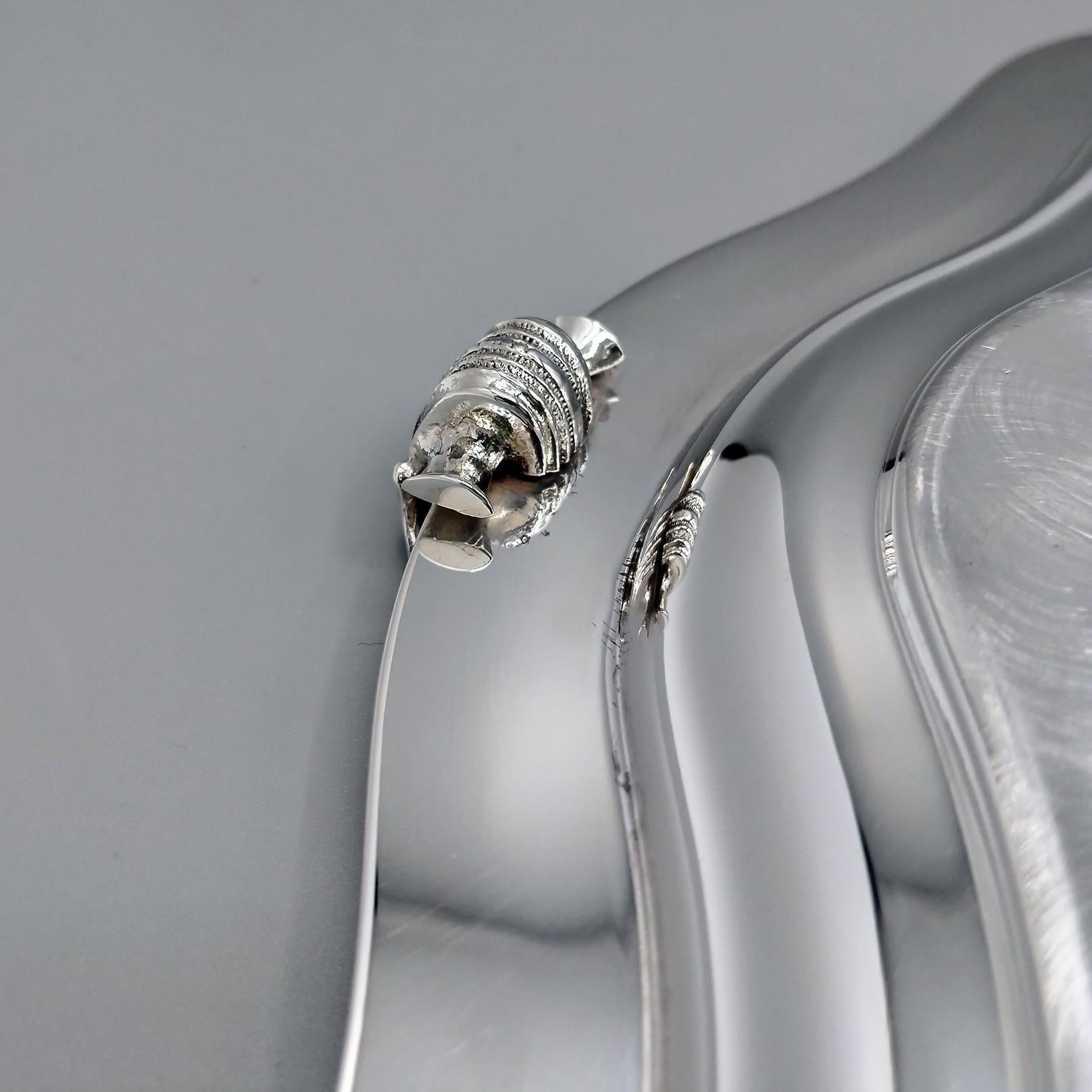 Saloir italien en argent sterling de style Queen Ann en vente 5
